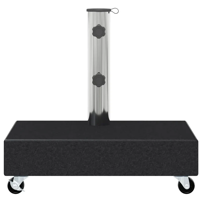 Socle de parasol robuste avec roues 45 x 25 x 8 cm en granit noir 02_0046507