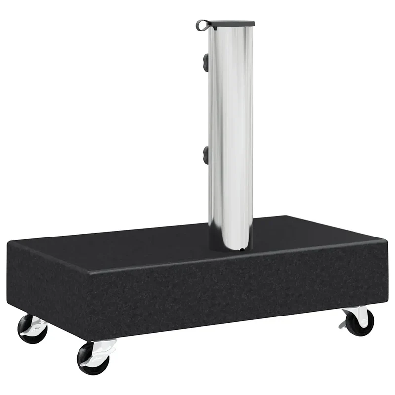 Socle de parasol robuste avec roues 45 x 25 x 8 cm en granit noir 02_0046507