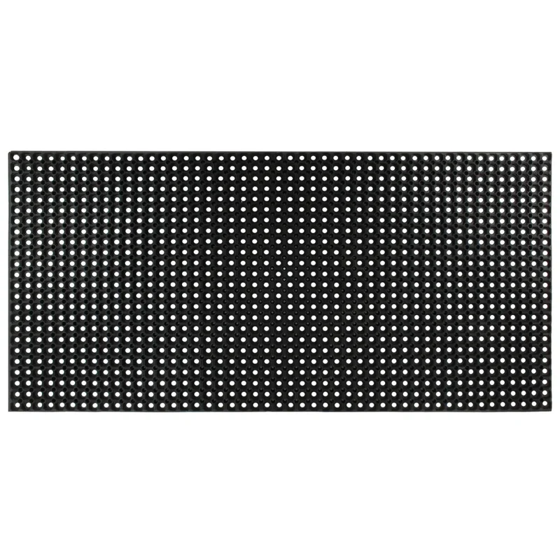 Tapis caoutchouc antidérapant intérieur extérieur 100 x 200 cm facile à nettoyer finition mate en caoutchouc noir 02_0046303