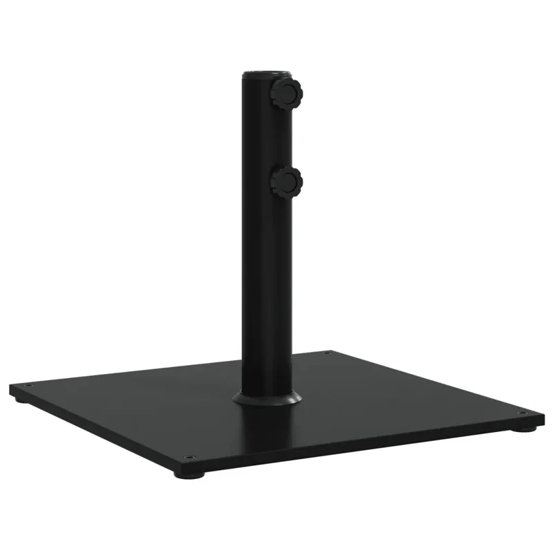 Base de parasol stabilisatrice carrée 43 x 43 x 38 cm avec adaptateurs 32 38 et 48 mm en acier noir 02_0047474