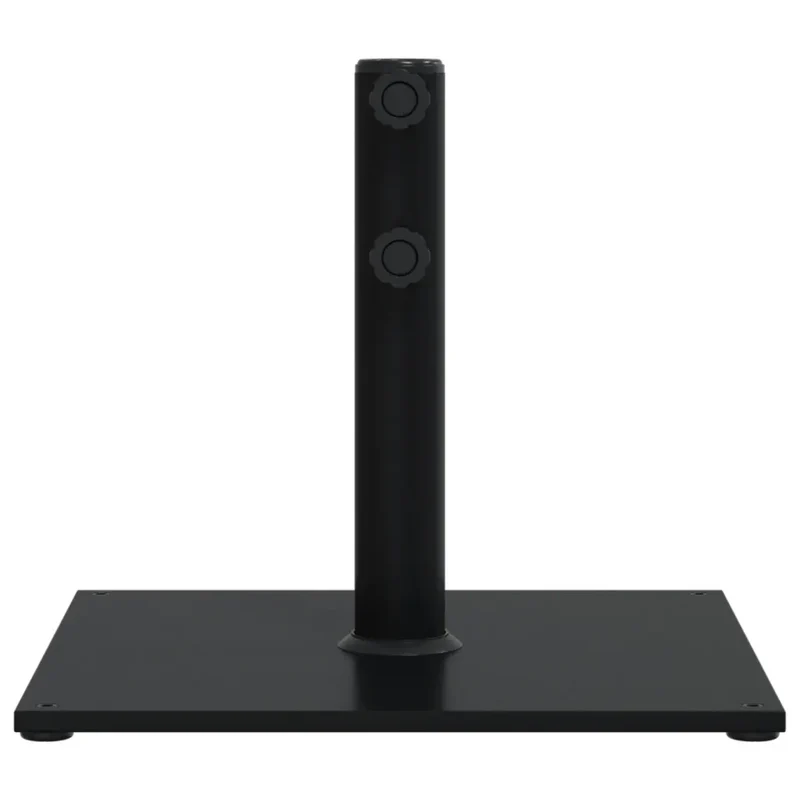 Base de parasol stabilisatrice carrée 43 x 43 x 38 cm avec adaptateurs 32 38 et 48 mm en acier noir 02_0047474