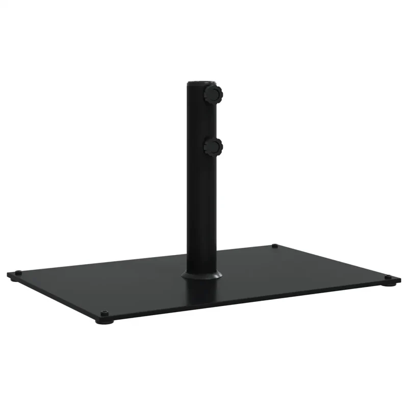 Base de parasol rectangulaire 60,5 x 41 x 38 cm avec 3 adaptateurs stabilité renforcée style extérieur en acier noir 02_0047476