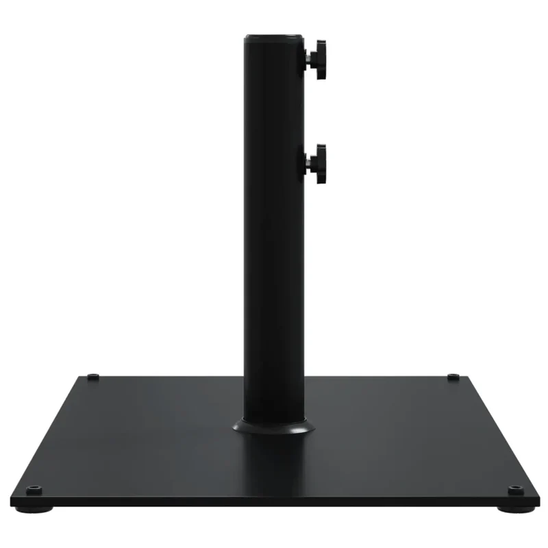Base de parasol rectangulaire 60,5 x 41 x 38 cm avec 3 adaptateurs stabilité renforcée style extérieur en acier noir 02_0047476
