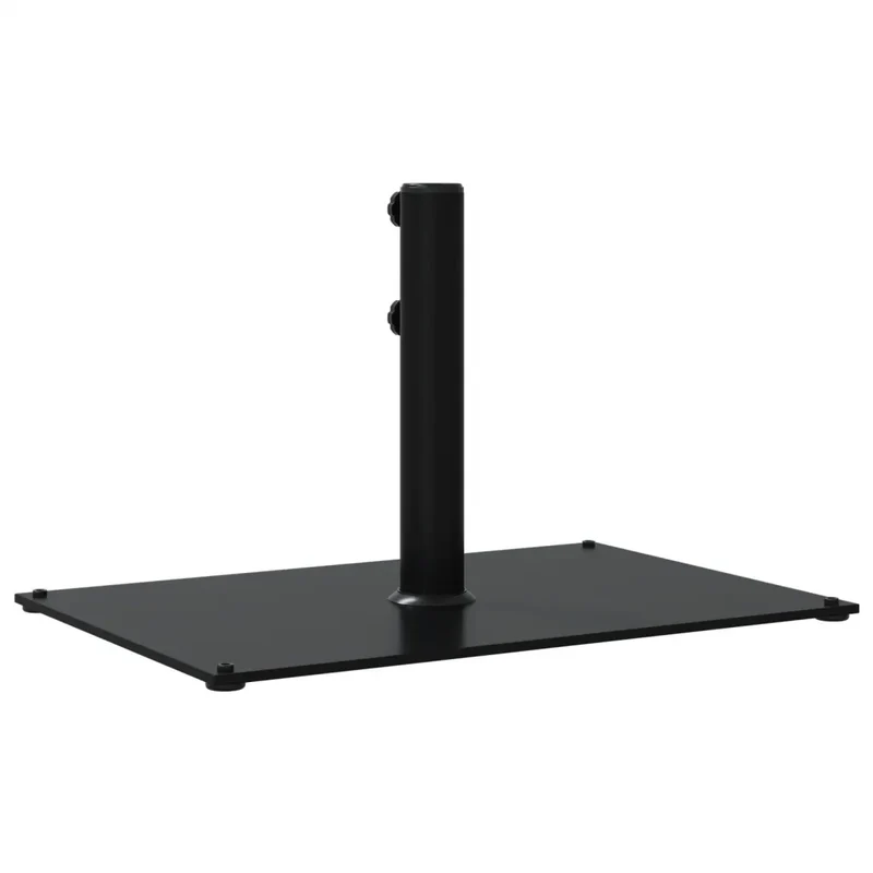 Base de parasol rectangulaire 60,5 x 41 x 38 cm avec 3 adaptateurs stabilité renforcée style extérieur en acier noir 02_0047476