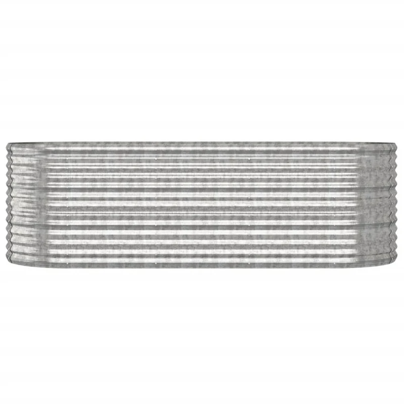 Jardinière bac lit surélevé plantes fleurs terrasse jardin de jardin acier enduit de poudre argenté Argent 02_0039717