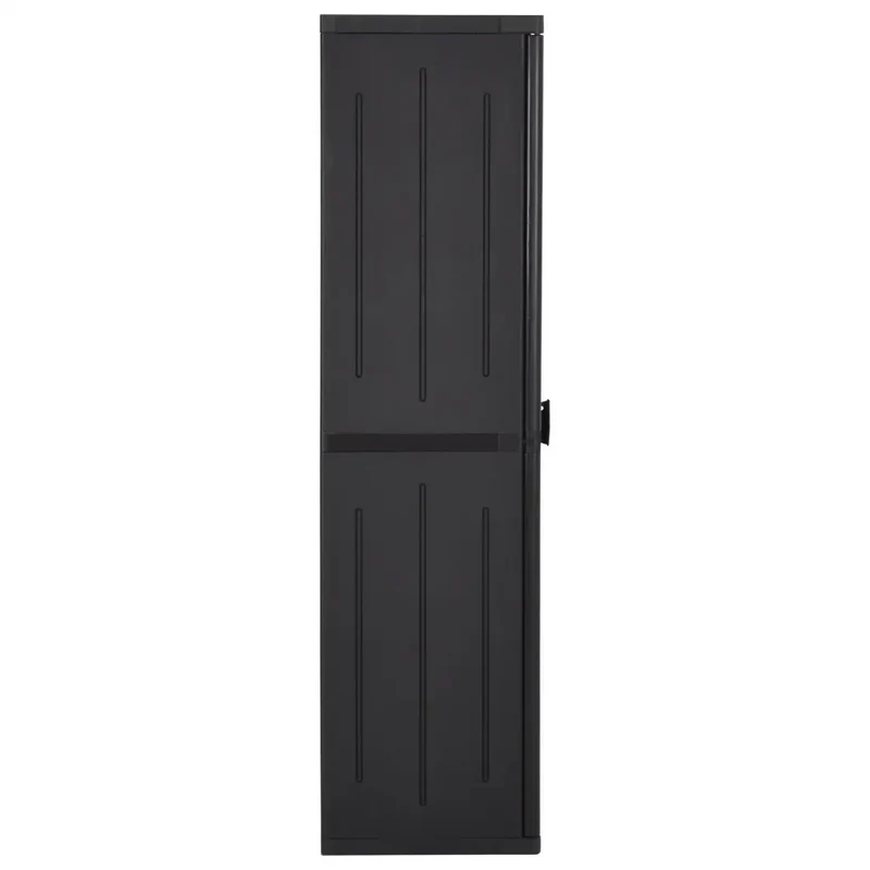Armoire de rangement de jardin avec porte-balai et 4 étagères 65 x 45 x 172 cm en PP noir 02_0046122