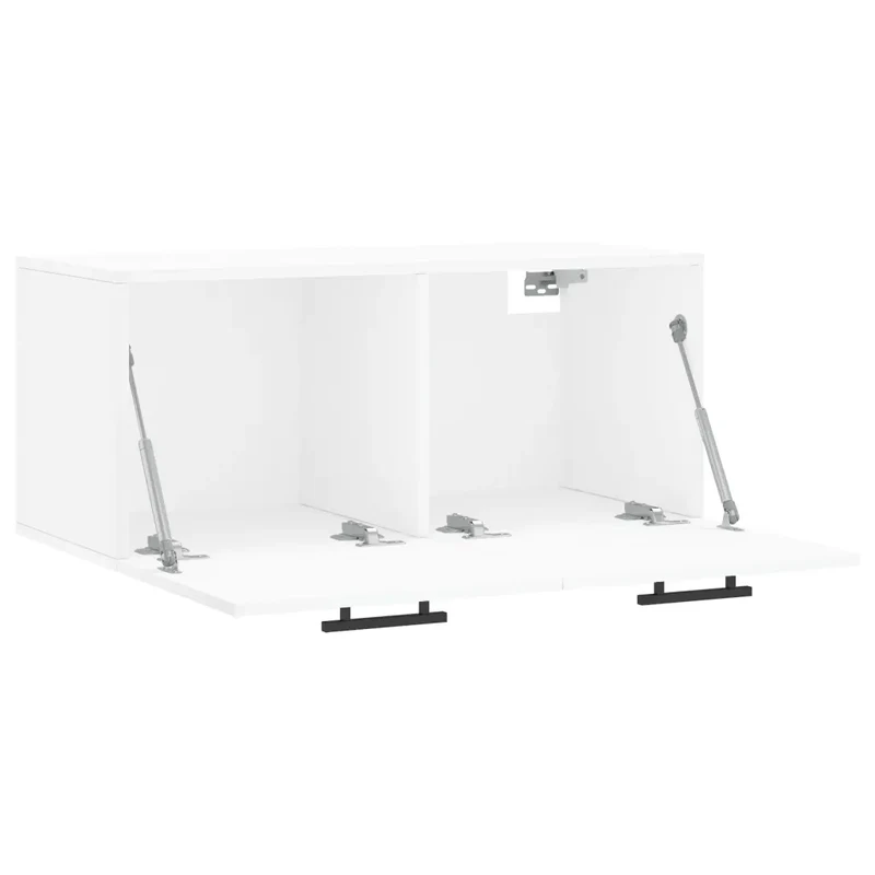 Armoire murale moderne rangement pratique espace de vie 80 x 36,5 x 35 cm en bois d'ingénierie blanc 02_0048869