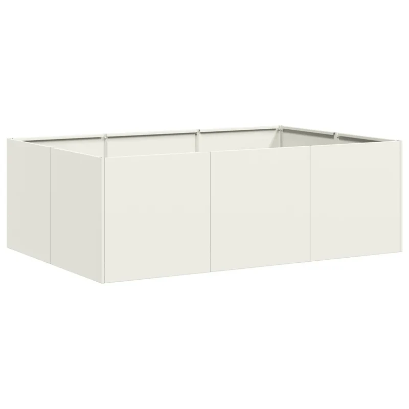 Jardinière à plantes extérieure design moderne jardin balcon 120 x 80 x 40 cm en acier blanc 02_0051530