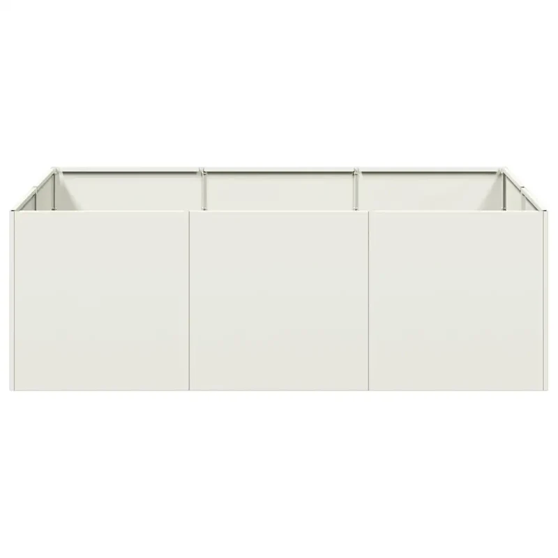 Jardinière à plantes extérieure design moderne jardin balcon 120 x 80 x 40 cm en acier blanc 02_0051530