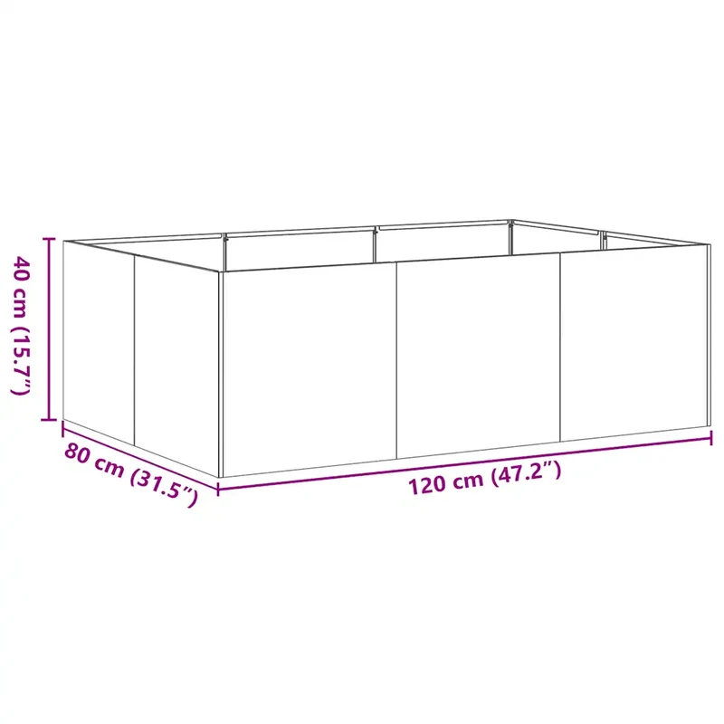 Jardinière à plantes extérieure design moderne jardin balcon 120 x 80 x 40 cm en acier blanc 02_0051530