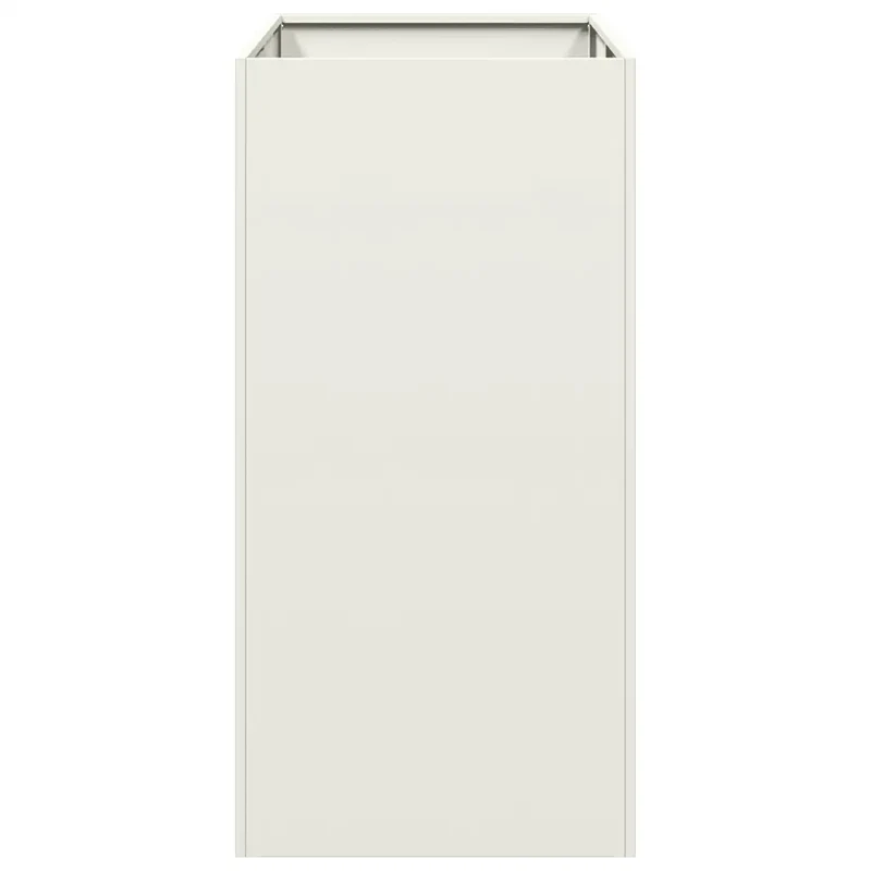 Jardinière pour extérieur 40 x 80 x 80 cm avec fond ouvert et robustesse design moderne en acier blanc 02_0051557