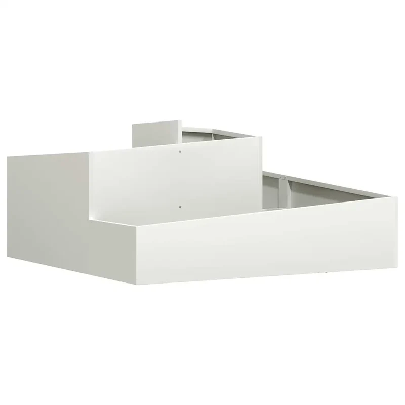 Cache-pot de jardin moderne 100 x 100 x 50 cm design élégant pour extérieur ambiance chic en acier blanc 02_0052226