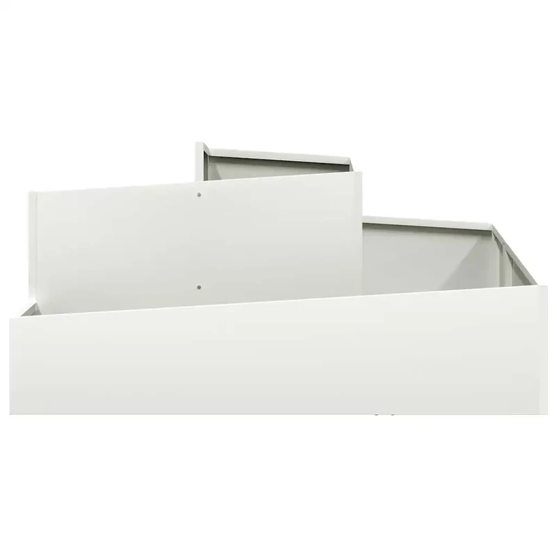 Cache-pot de jardin moderne 100 x 100 x 50 cm design élégant pour extérieur ambiance chic en acier blanc 02_0052226