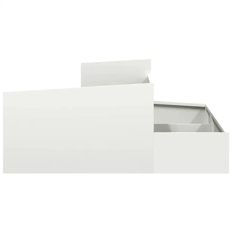 Cache-pot de jardin moderne 100 x 100 x 50 cm design élégant pour extérieur ambiance chic en acier blanc 02_0052226