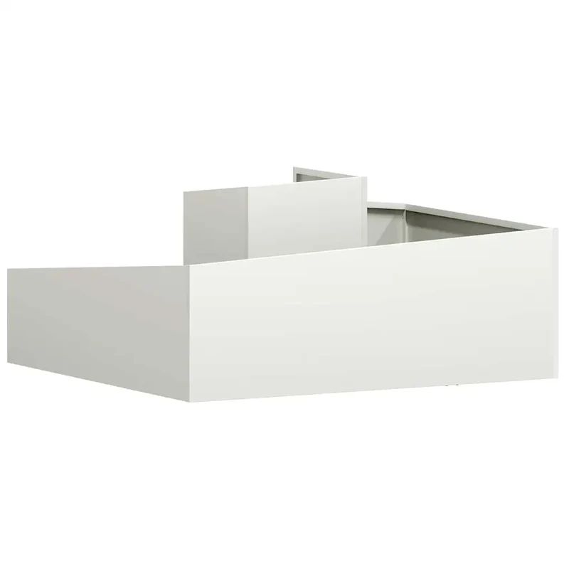 Cache-pot de jardin moderne 100 x 100 x 50 cm design élégant pour extérieur ambiance chic en acier blanc 02_0052226