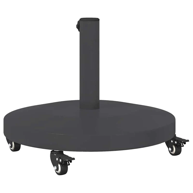 Base de parasol ronde moderne extérieure 48 x 48 x 32 cm style épuré en acier gris foncé 02_0058942