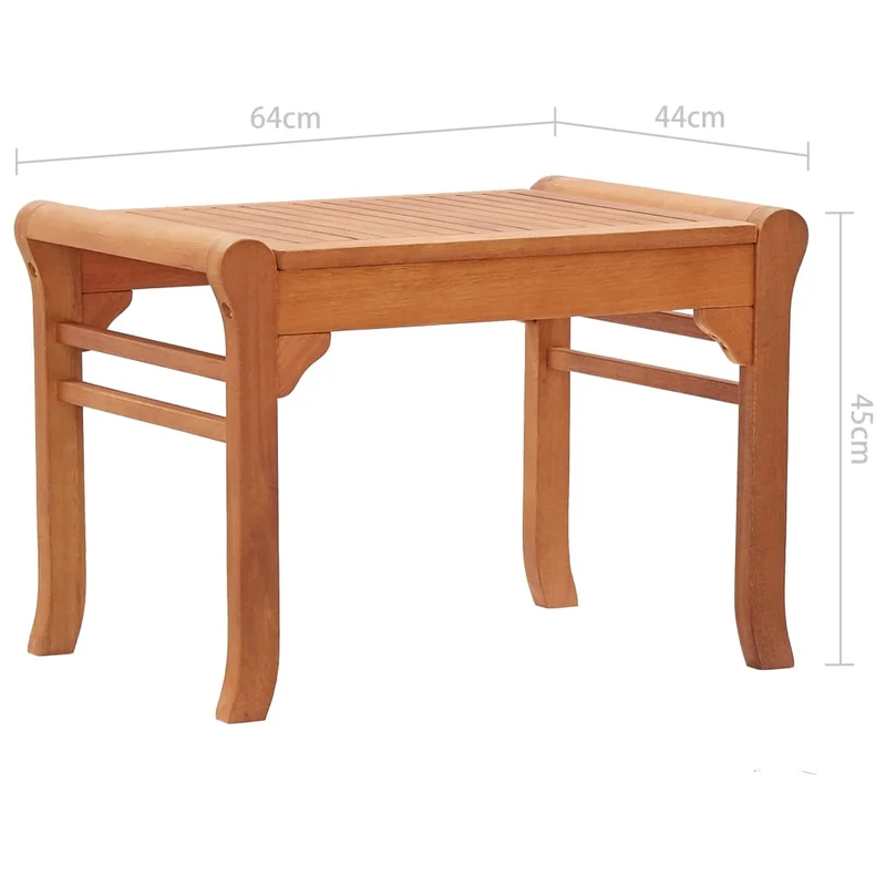Banc de jardin meuble de patio d'extérieur terrasse 64 x 44 x 45 cm bois d'eucalyptus solide 02_0011323
