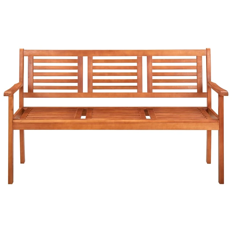 Banc de jardin meuble de patio d'extérieur terrasse 3 places 150 x 60 x 89 cm bois d'eucalyptus solide 02_0011313