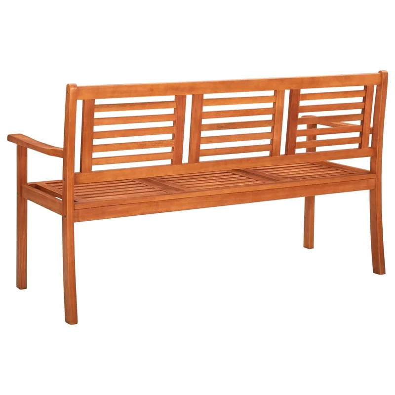 Banc de jardin meuble de patio d'extérieur terrasse 3 places 150 x 60 x 89 cm bois d'eucalyptus solide 02_0011313