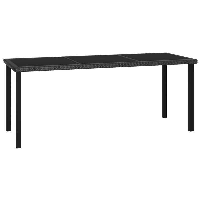 Ensemble de salle à manger de jardin meuble extérieur 7 pièces résine tressée noir 02_0014052