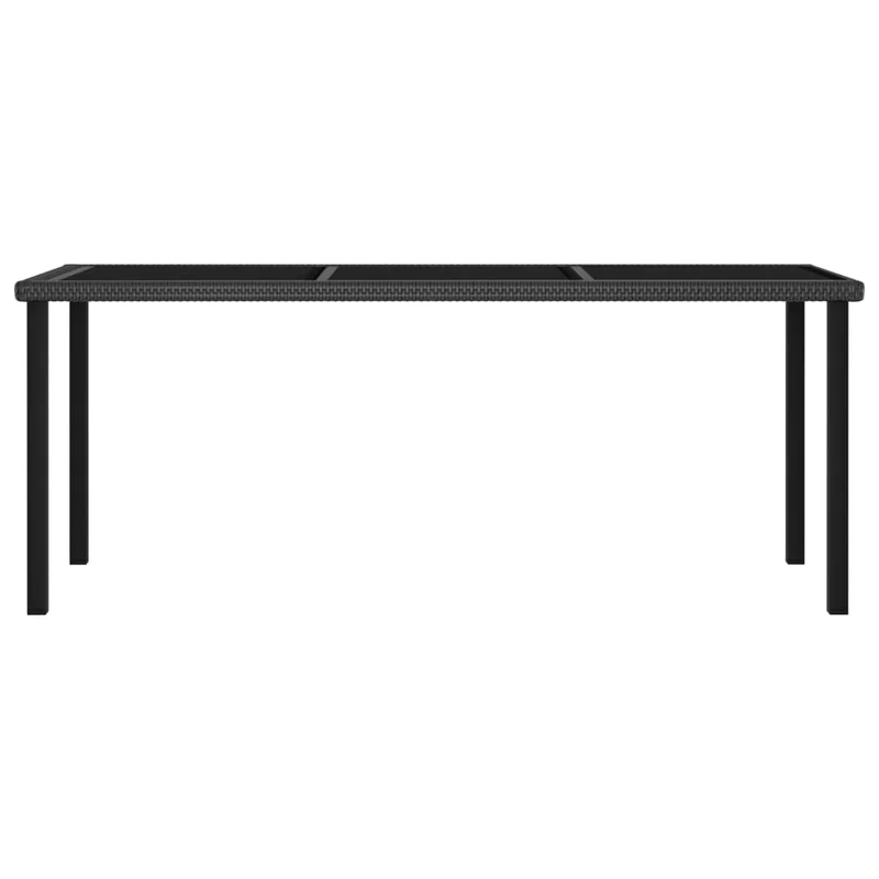 Ensemble de salle à manger de jardin meuble extérieur 7 pièces résine tressée noir 02_0014052