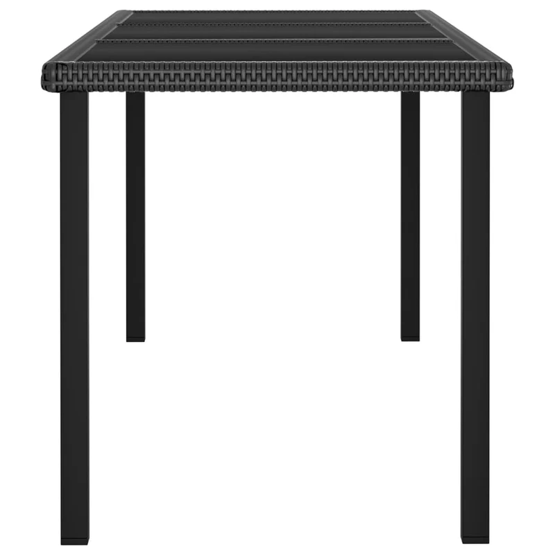 Ensemble de salle à manger de jardin meuble extérieur 7 pièces résine tressée noir 02_0014052
