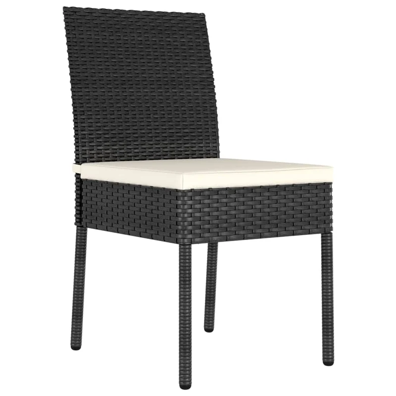 Ensemble de salle à manger de jardin meuble extérieur 7 pièces résine tressée noir 02_0014052