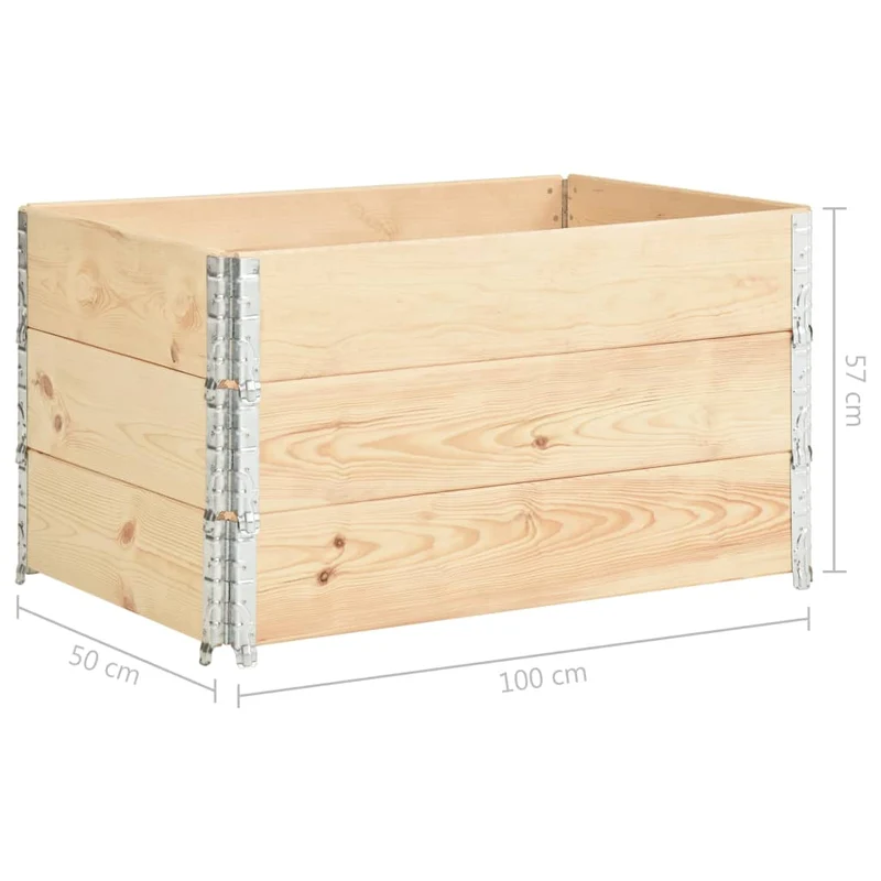 Jardinières surélevées 3 pcs 50 x 100 cm bois de pin solide 02_0000890