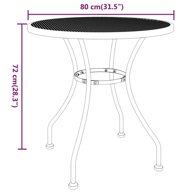 Mobilier à dîner de jardin 5 pièces maille métal anthracite 02_0014774
