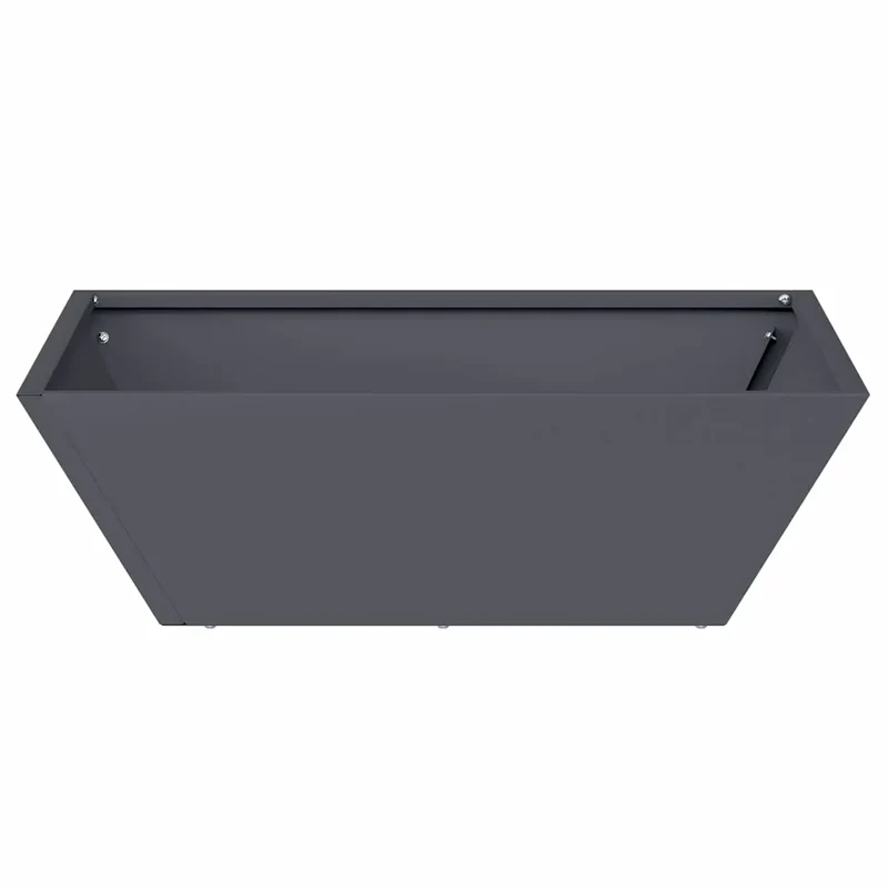 Lot de 5 cache-pots trapézoïdaux modernes jardin terrasse 50 x 50 x 15 cm en métal anthracite 02_0052387