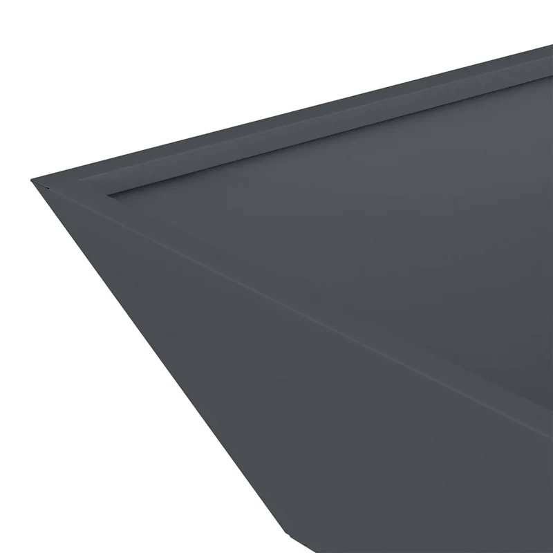 Lot de 5 cache-pots trapézoïdaux modernes jardin terrasse 50 x 50 x 15 cm en métal anthracite 02_0052387