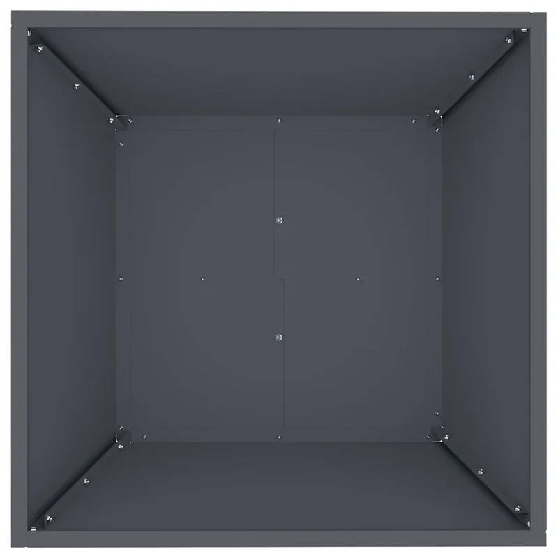 Lot de 5 cache-pots trapézoïdaux modernes jardin terrasse 50 x 50 x 15 cm en métal anthracite 02_0052387
