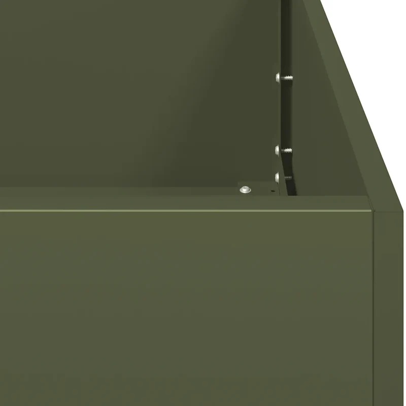 Jardinière moderne à fond ouvert 40 x 40 x 80 cm pour balcon jardin robuste en acier laminé à froid vert olive 02_0051495