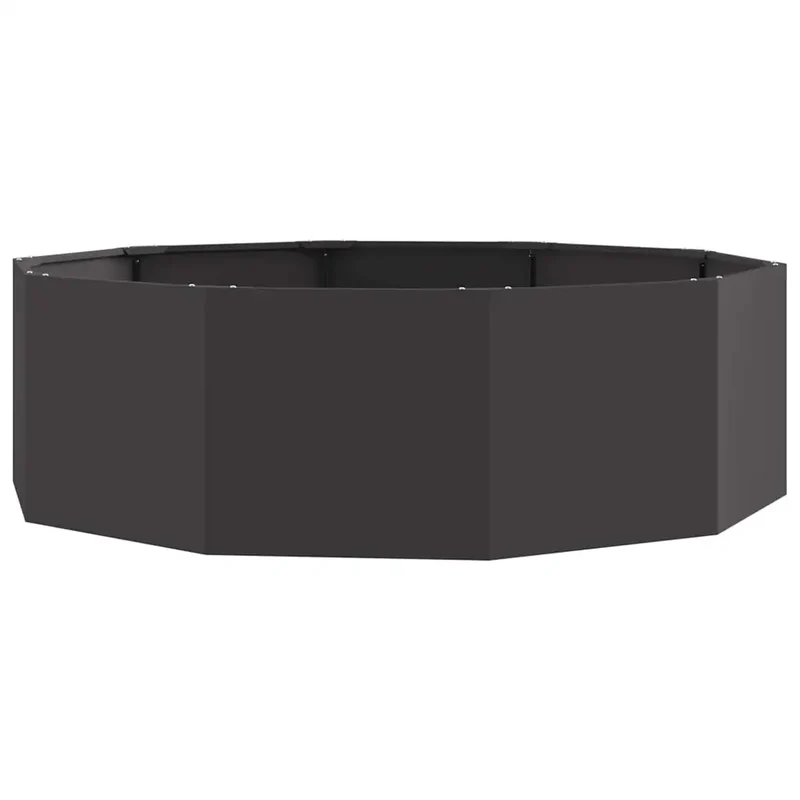 Jardinière ronde moderne extérieur 120 x 120 x 35 cm facile à assembler design chic en acier noir 02_0052964