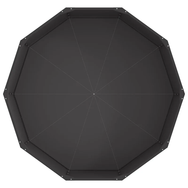 Jardinière ronde moderne extérieur 120 x 120 x 35 cm facile à assembler design chic en acier noir 02_0052964