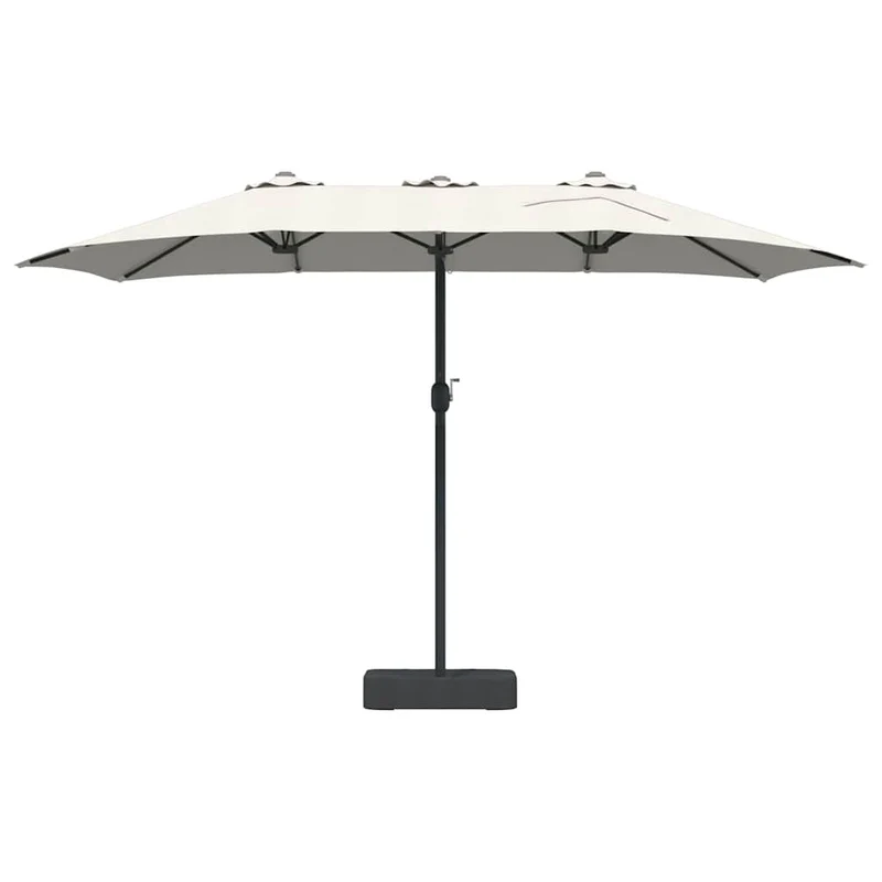Parasol de jardin pliable moderne 385 x 209 x 244 cm usage extérieur style épuré en polyester sable 02_0058674