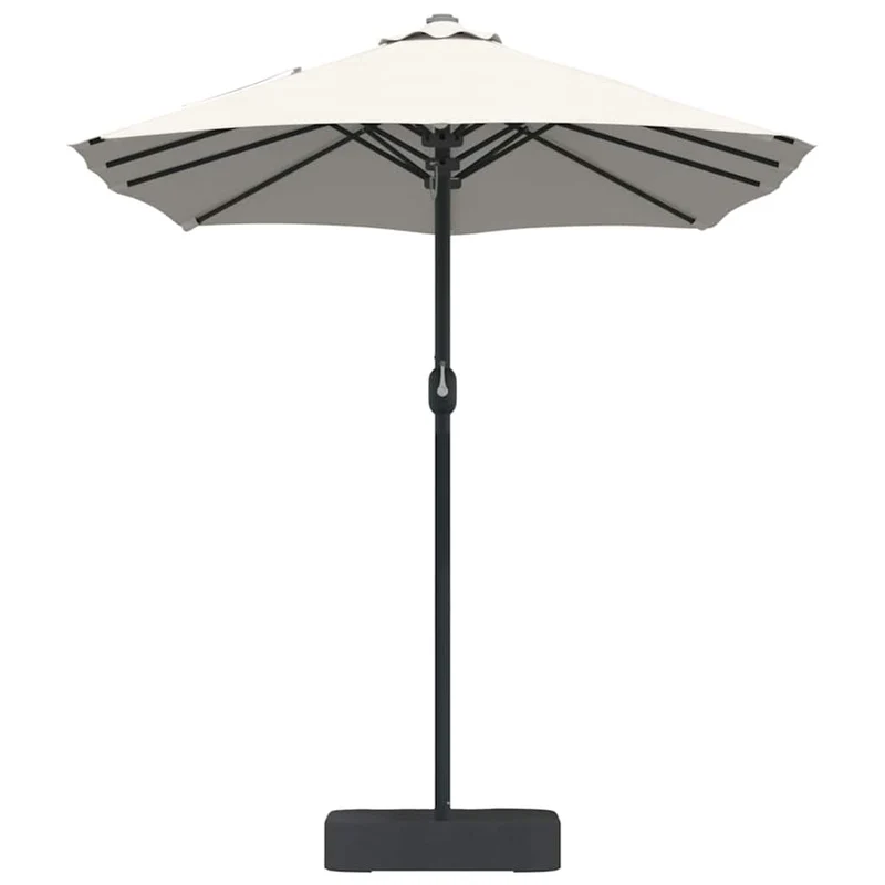 Parasol de jardin pliable moderne 385 x 209 x 244 cm usage extérieur style épuré en polyester sable 02_0058674