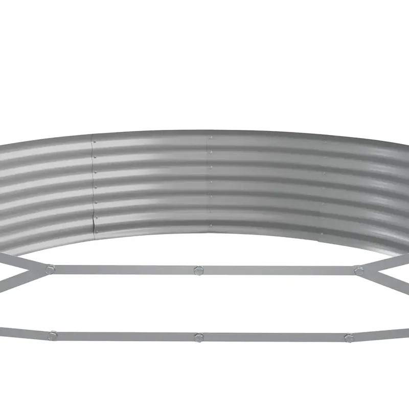Lot de 2 jardinières surélevées ovales pour jardin terrasse 296 x 140 x 36 cm en acier galvanisé anthracite 02_0046585