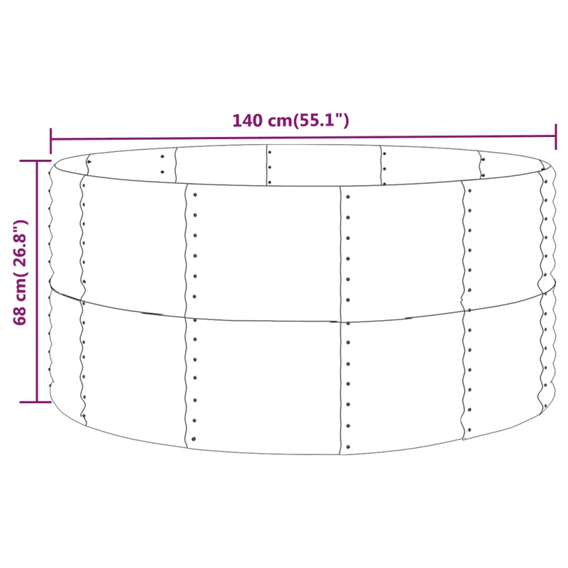 Carré potager surélevé 140 x 140 x 68 cm espace généreux résistant intempéries en acier galvanisé vert 02_0046595