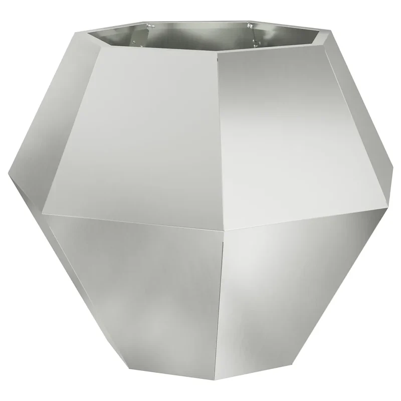 Lot de 2 jardinières rectangulaires élégantes extérieur 75 x 75 x 60 cm en acier galvanisé argent 02_0053115