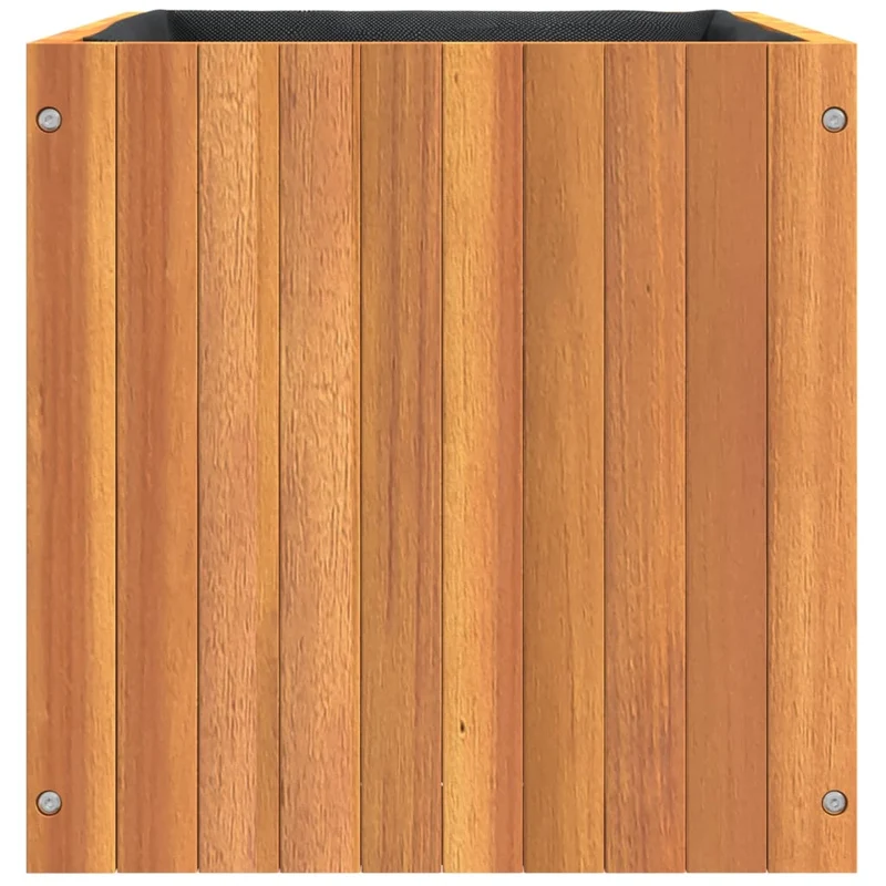 Jardinière bac lit surélevé plantes fleurs terrasse jardin 45 x 45 x 45 cm bois massif d'acacia marron 02_0037606