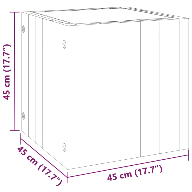 Jardinière bac lit surélevé plantes fleurs terrasse jardin 45 x 45 x 45 cm bois massif d'acacia marron 02_0037606