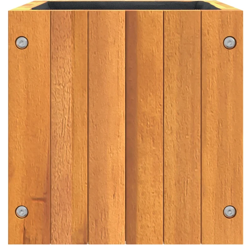 Jardinière bac lit surélevé plantes fleurs terrasse jardin 25 x 25 x 25 cm bois massif d'acacia marron 02_0037480