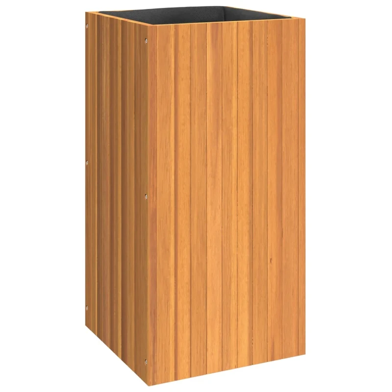 Jardinière bac lit surélevé plantes fleurs terrasse jardin 45 x 45 x 90 cm bois massif d'acacia marron 02_0037619