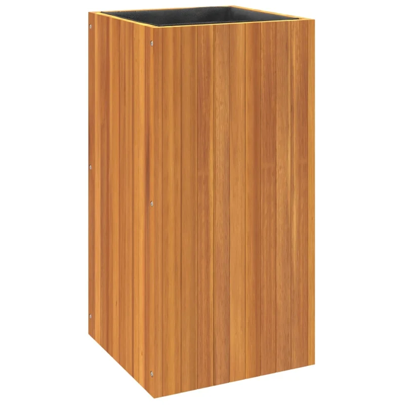 Jardinière bac lit surélevé plantes fleurs terrasse jardin 45 x 45 x 90 cm bois massif d'acacia marron 02_0037619