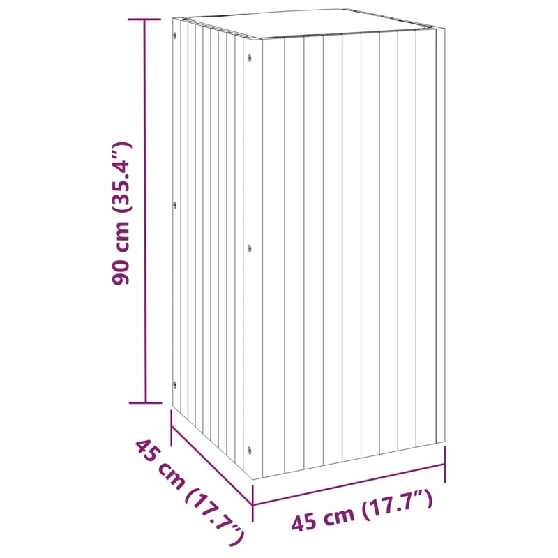 Jardinière bac lit surélevé plantes fleurs terrasse jardin 45 x 45 x 90 cm bois massif d'acacia marron 02_0037619