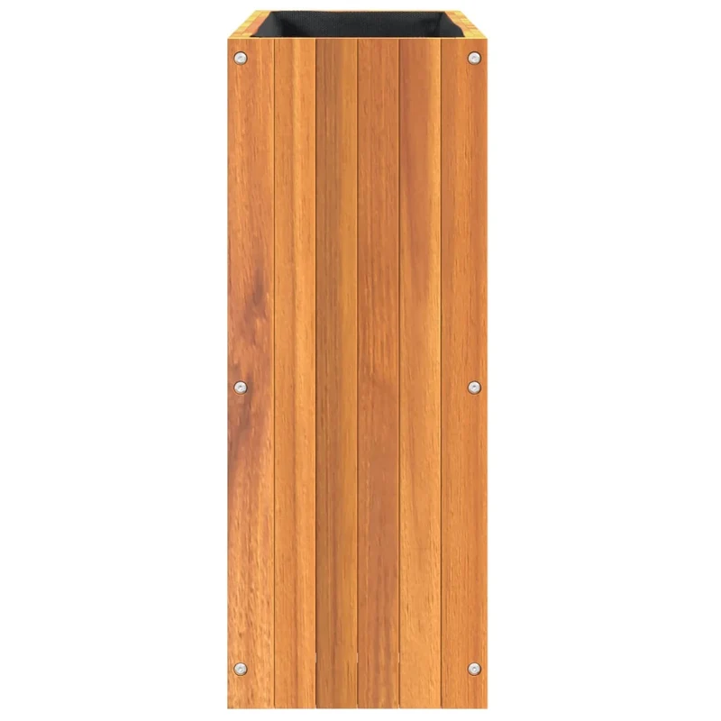 Jardinière bac lit surélevé plantes fleurs terrasse jardin 59 x 27,5 x 70 cm bois massif d'acacia marron 02_0037688