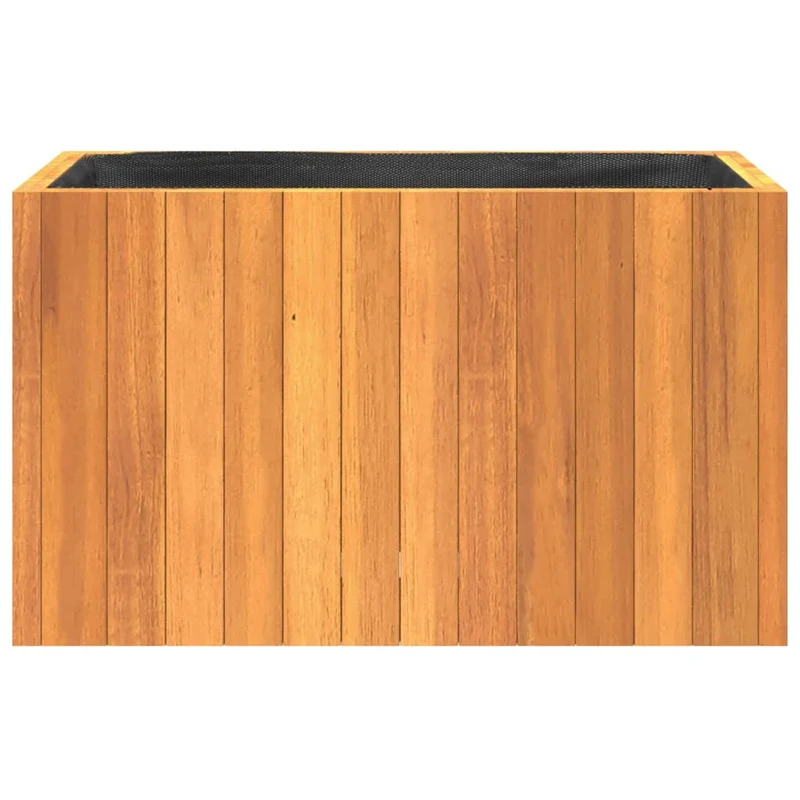Jardinière bac lit surélevé plantes fleurs terrasse jardin 59 x 27,5 x 35 cm bois massif d'acacia marron 02_0037687