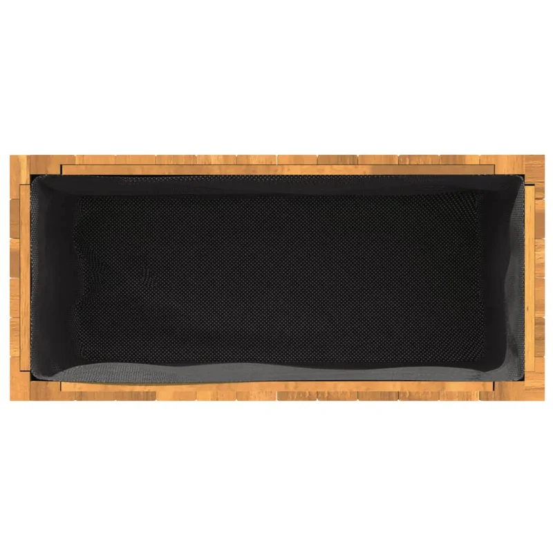 Jardinière bac lit surélevé plantes fleurs terrasse jardin 59 x 27,5 x 35 cm bois massif d'acacia marron 02_0037687