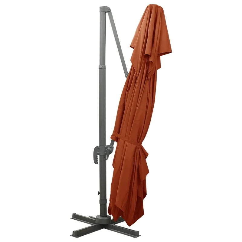 Parasol de jardin déporté avec système de ventilation inclinable 400 x 300 cm en polyester terracotta 02_0046505